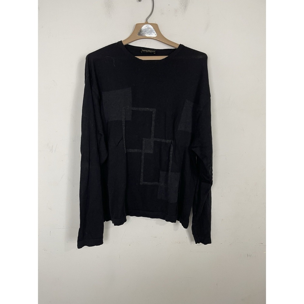 Lenor‎ Romano Mens Sweater XL Merino Wool Italy Quiet Luxury Minimalist Black